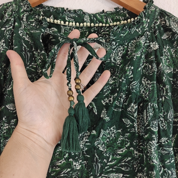 Anthropologie Green Floral Blouse - Picture 9 of 13